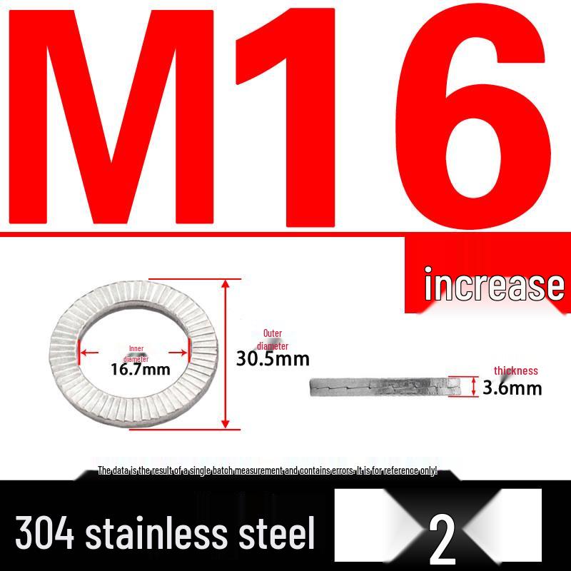 Double-Stacked Interlocking Toothed Anti-Slip Lock Washer 304 Stainless Steel DIN25201
