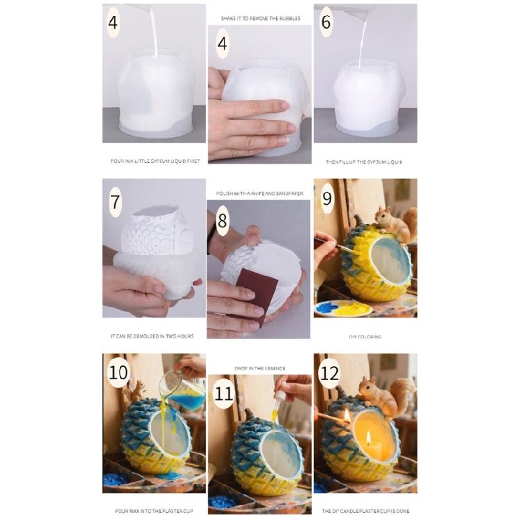 Multi Purpose Pinecone Silicone Mold Craft Unique Planters Trinkets Dishes Candlestick Holders Using Resin Or Cement