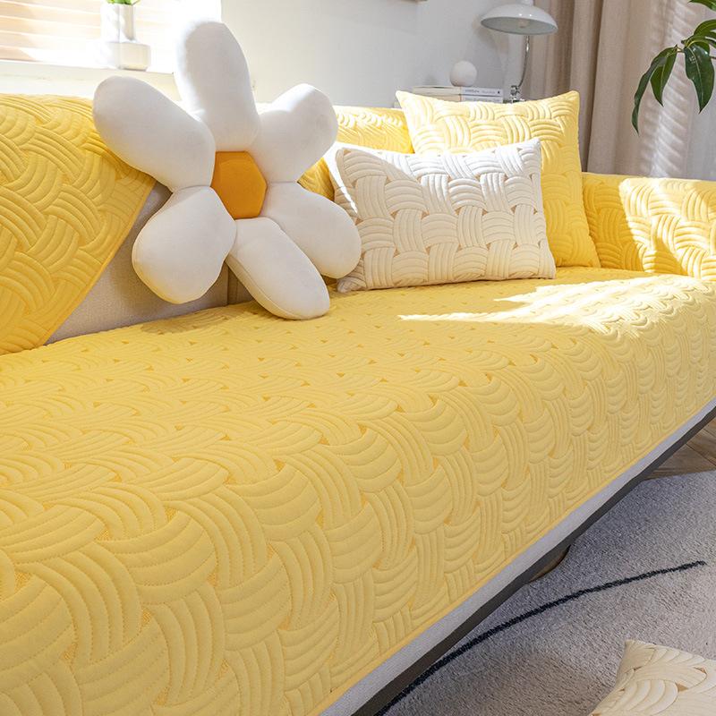 Nordic Pure Cotton Sofa Cushion Simple Modern Four Seasons Universal Non-Slip Fabric Seat Cushion Leather Sofa Cover Cover Cloth Towel