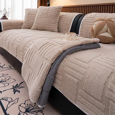 Simple and Thick Sofa Cover for Autumn and Winter Straight Row Anti Slip Sofa Cushion Cover Soft and Breathable Machine Wash