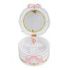 Music Musical Box Miniature Rotary Ballerina Girl Jewelry Storage for Kids Girls (White)