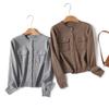 2025 Spring Women's Minimalist Round Neck Knit Cardigan: Single-Breasted, Fashionable, Versatile Outerwear