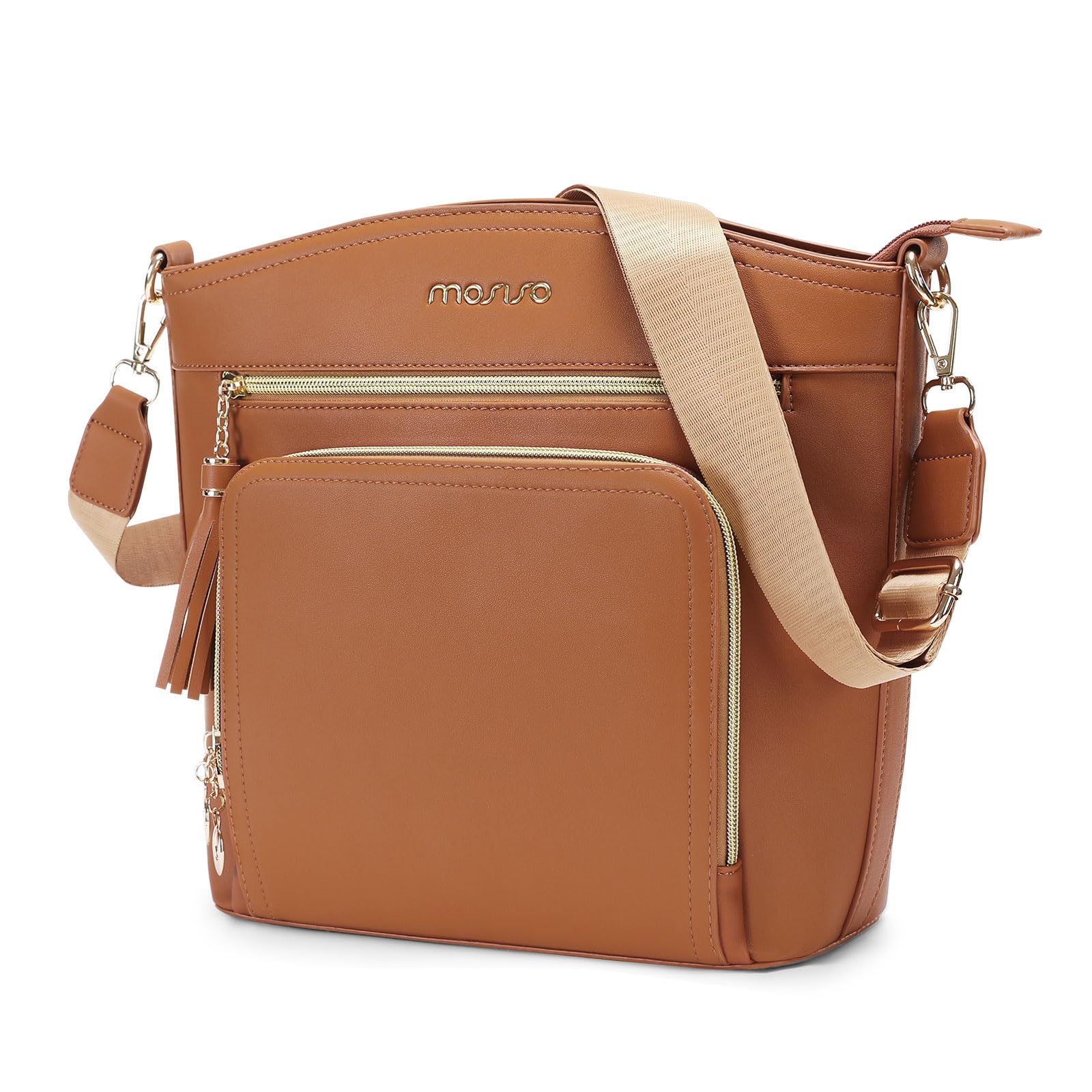

Crossbody Bag Handbag Shoulder Card Holder Wallet Tassel Included [MOSISO] Women s Multi-Pocket Bag, & (Brown) коричневий