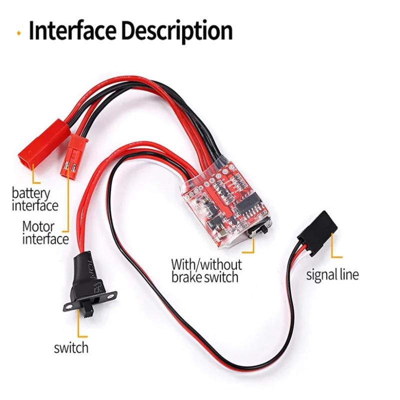 30A 4-8V Mini Brushed Electric Speed Controller Esc Brush Electronic Motor Speed Controller For Rc Car