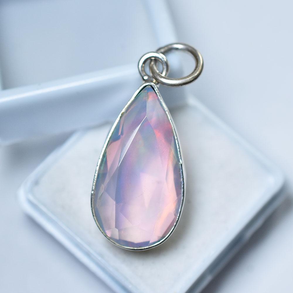 19.65 Ct Certified Natural Australian Opal 925 Sterling Silver Pendant Best Gift