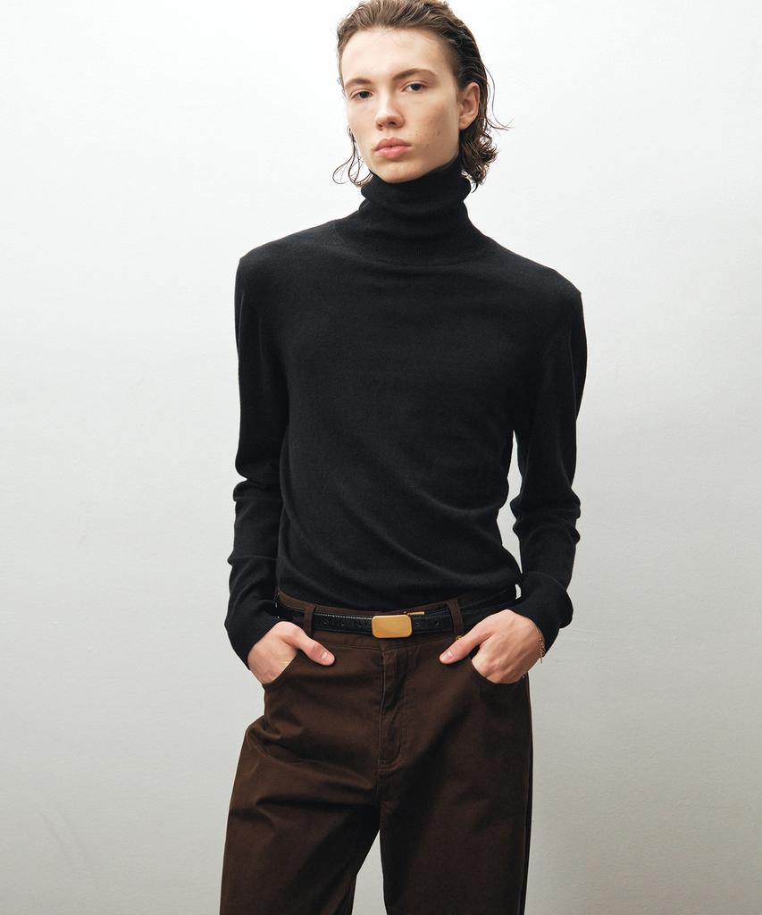 NOIRER Cashmere Cotton Turtleneck (Black)