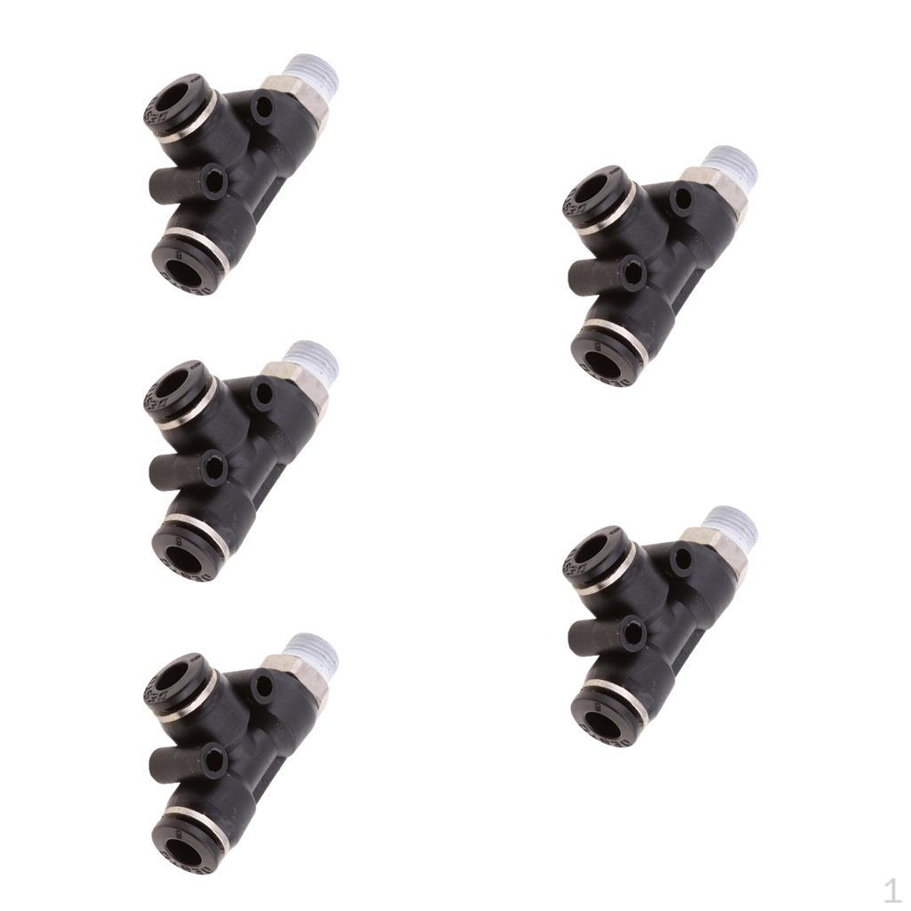 5 Pieces Hose Tube Female Thread Stud Push Pneumatic Fitting 4mm 6mm 8mm