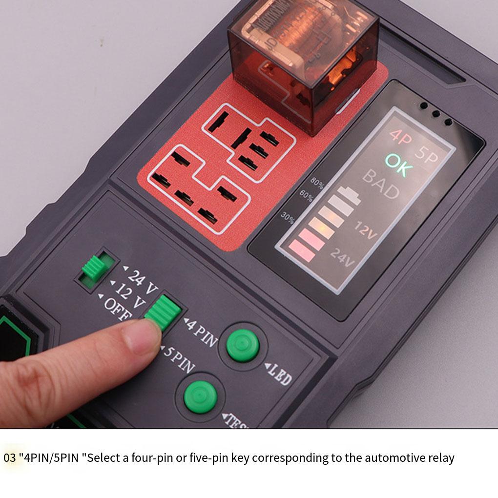 Black Auto Relay Test Equipment LED Screen For Easy Testing Testing Fast Relay Test Device Simply As Shown