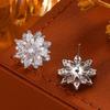 European-American Zircon Flower Stud Earrings: Women's Stylish Versatile Fashion Jewelry