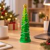 Tabletop Christmas Tree with Star Topper Freestanding Round Base Compact Holiday