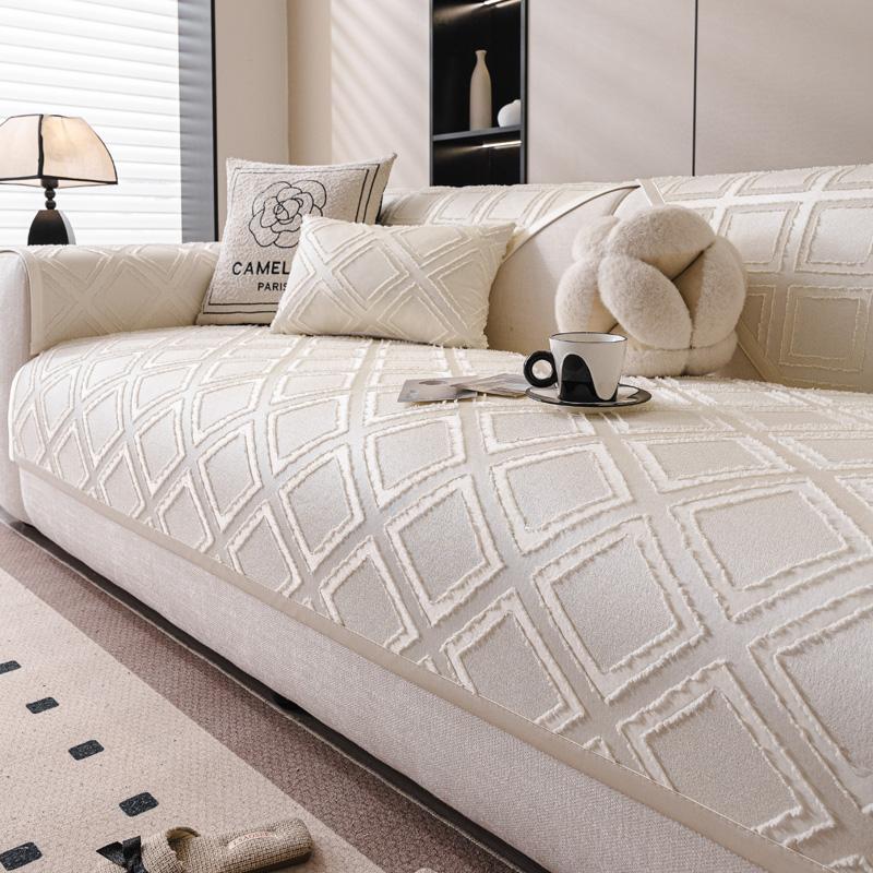 

Retro Fashionable Sofa Cover, Light Luxury New Minimalist Modern Style, Universal for All Seasons, Pet Friendly 70x70cm білий