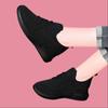 Autumn versatile flying knitting casual women's shoes sports small black shoes work shoes hotel kitchen