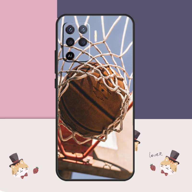 Basketball Case For Oppo A94 A74 A54 A18 A38 A58 A78 A98 A80 A60 A40 A96 A76 A16 A15 A17 A57 A77 A5 Pro