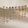 Stainless Steel Multi-Color CZ Linear Drop Earrings 18K Gold Plated Long Dangle Statement Earrings for Women Fashion Jewelry