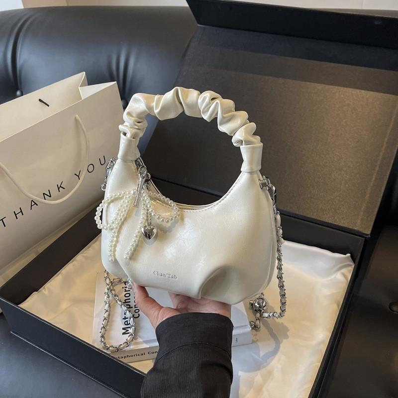 Korean Edition Cloud Shape Pu Tote Bag With Chain And Bow For Summer Fashion