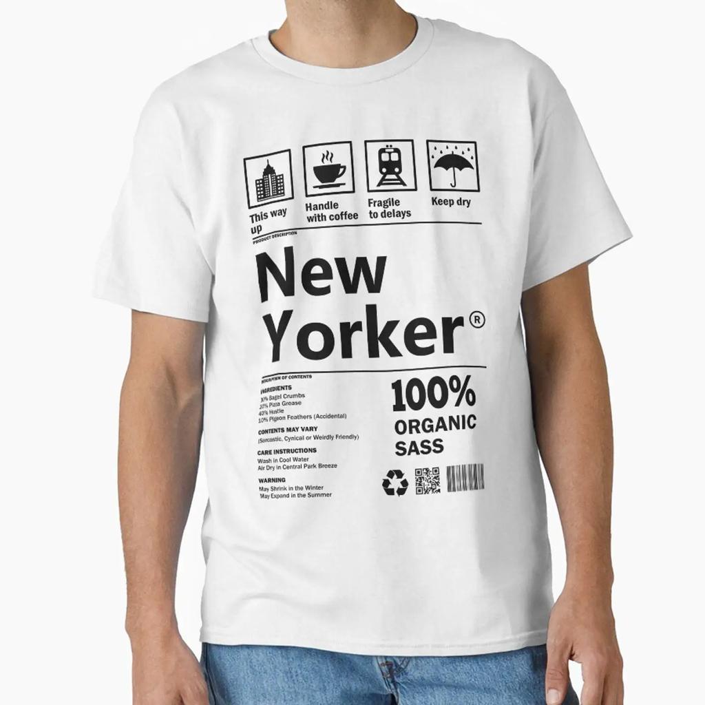 New Yorker Label Classic T Shirt Vintage Casual Soft Breathable Versatile Comfortable Designer Clothes Unisex Slightly