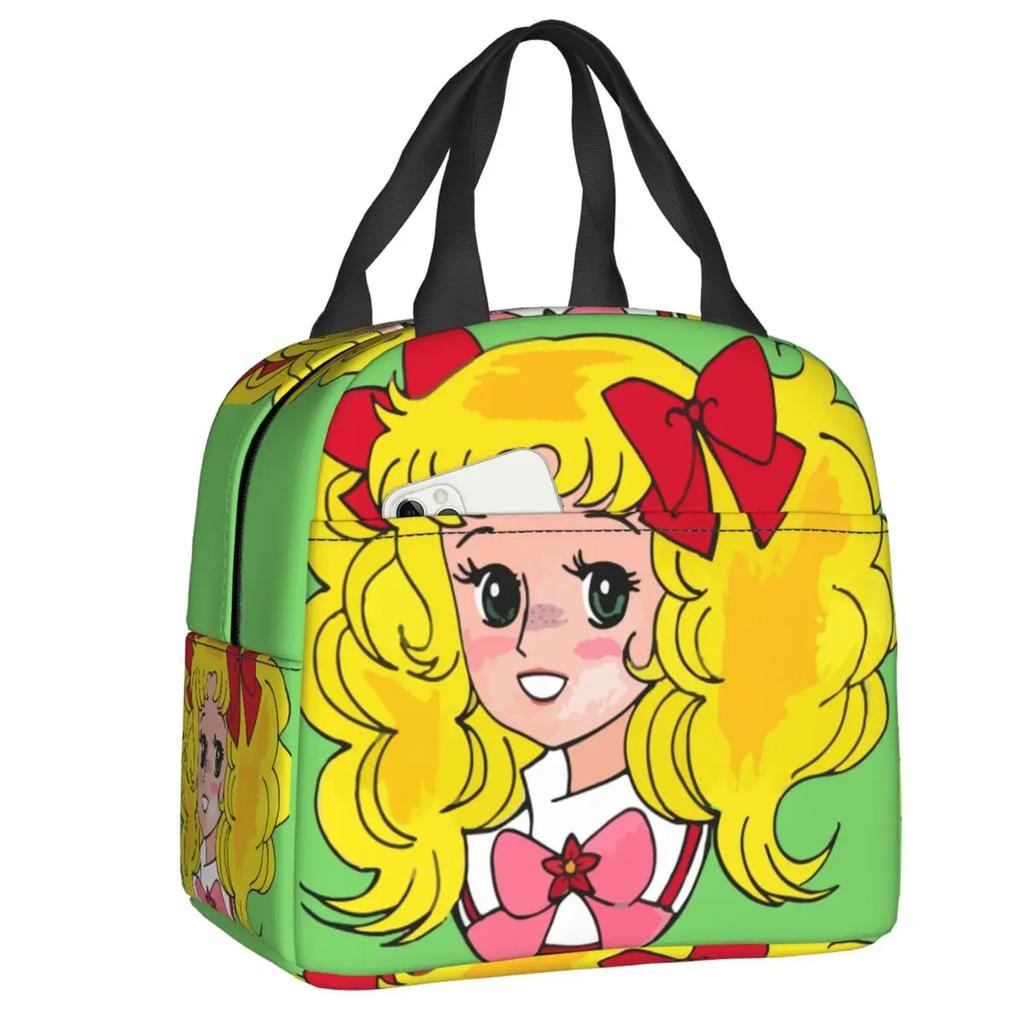 Candy Candy Thermal Insulated Lunch Bags Women Animated Anime Movies Portable Lunch Container School Travel Storage Food Box