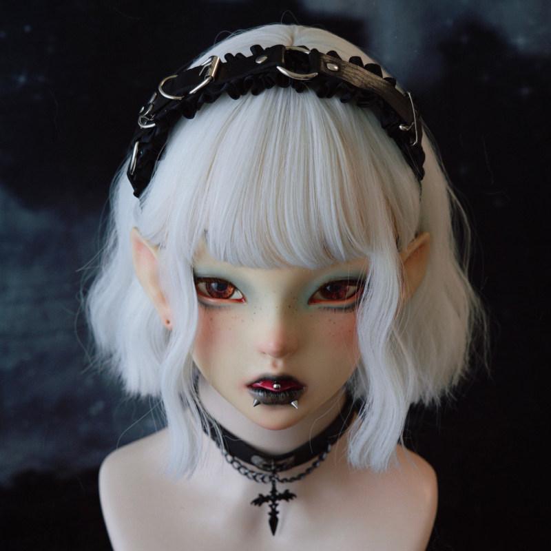 Y2K Headband Hair Accessories for Women Original Handmade Ring Leather Buckle Headband Punk Pleated Headband