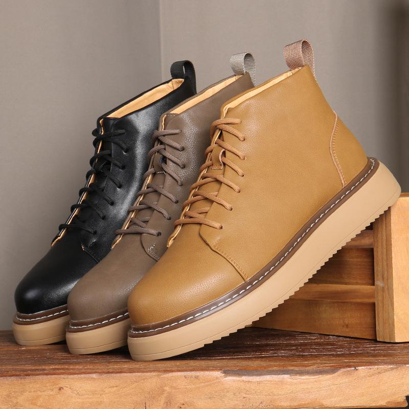 8307-5 Neue Martin-Stiefel Herren Retro Rindsleder Klassische Rhabarberstiefel Lässig Outdoor Rutschfeste Arbeitsstiefel Herren