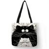 Canvas Bag High-Definition Digital Printed Shopping Bag Cat Pattern Friendly And Portable Bag