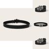 Punk Leather Belt For Men With Rivet Studs And Buckle Casual Waist Accessory For Hip Hop Style