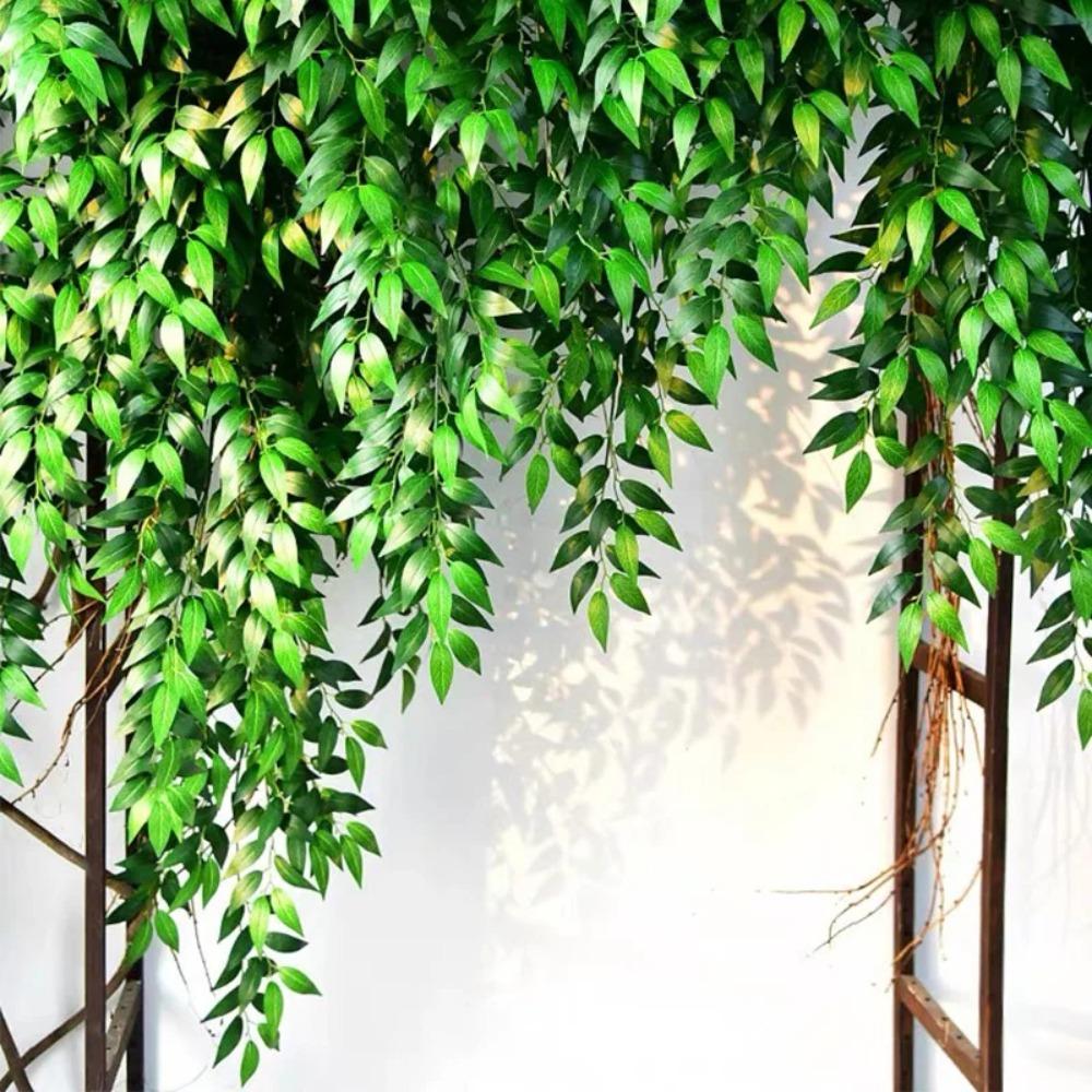 Handmade Silk Willow Leaves Long Fake Plant  Home Garden Decor