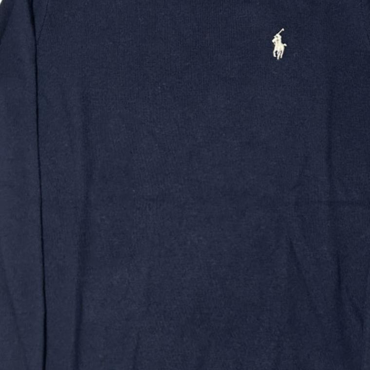 Polo Ralph Lauren FW22 Logo Embroidered Print Solid Color Crew Neck Long Sleeve Sweater Women Sweater Dark-Blue 211685218-002