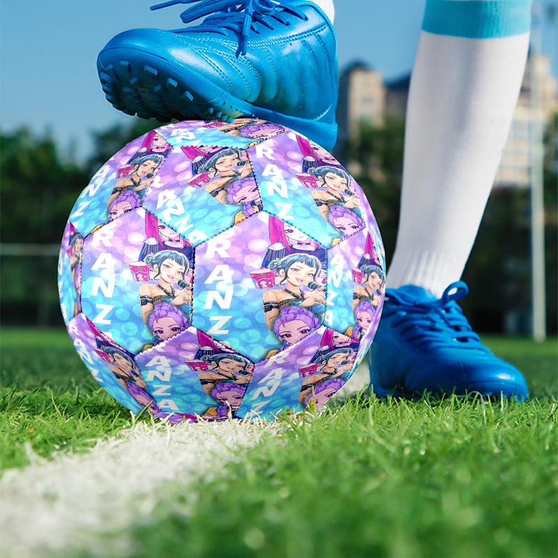 KPop Demon Hunters Print Size 5 Soccer Ball, PU Wear Resistant Football for Match Training and Daily Practice, Birthday Gift for Soccer Fans