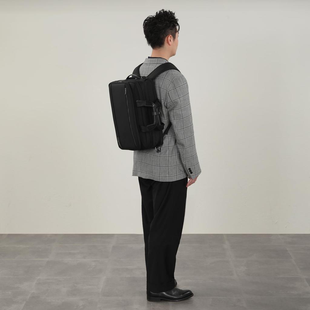 [ACE] Men's Business Backpack [IGNIS 2] B4 Size, Fits 14-inch Laptop, Setup Compatible, Black, H42 X W30 X D13cm