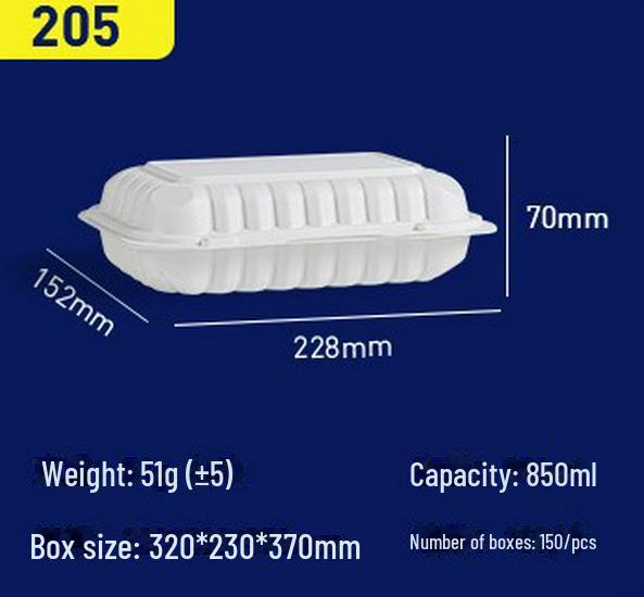 Biologisk nedbrytbar hvit engangs hamburgerboks i amerikansk stil - enkeltroms PP hurtigmatbeholder for takeaway
