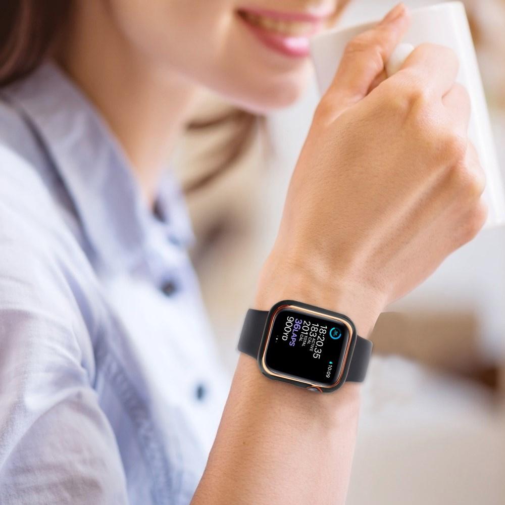 2in1 Case + Tempered Glass for Apple Watch 4/5/6/SE 40mm, Black / Gold