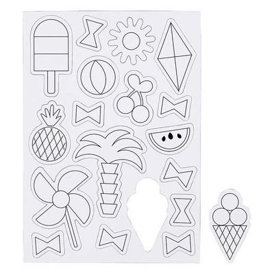 Magnetic Figures - Summer - 18 Pcs - Plastic - Resin - Printed Patterns