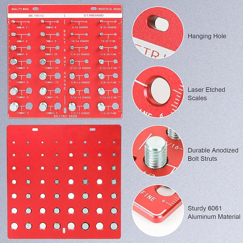 28 Gewindeprüfer für Muttern und Bolzen Gewindegrößenprüfer Metrische Größe Bolzengröße und Gewindelehre Gewindemesswerkzeuge
