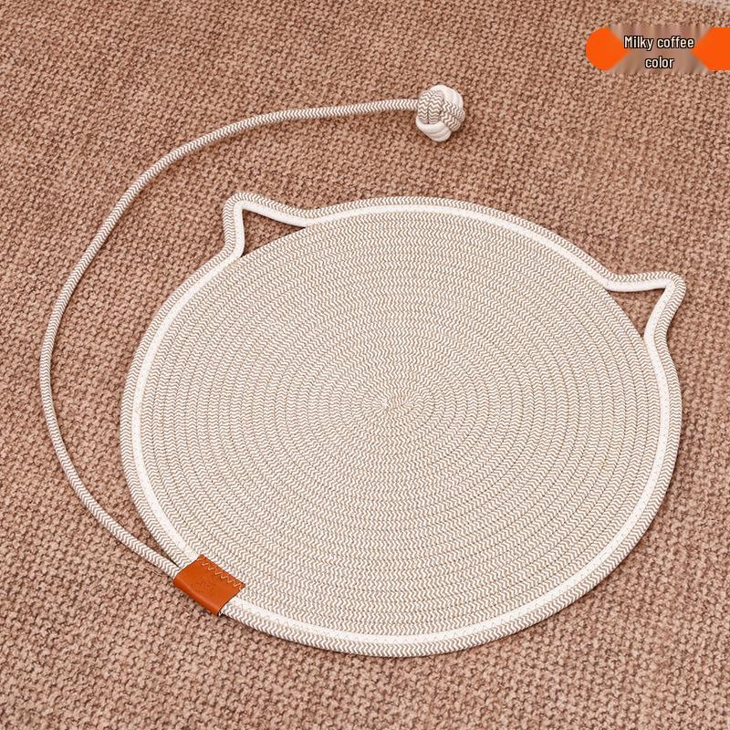 Cotton Rope Cat Scratching Post & Bed: Self-Entertainment Ball, Washable Scratch Pad & Pet Sleeping Mat