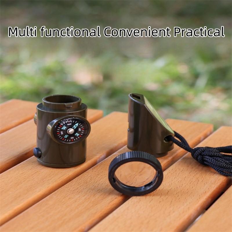 Outdoor Camping Multifunkční píšťalka Sedm v jednom pro batůžkáře Whistle na přežití a záchranná píšťalka