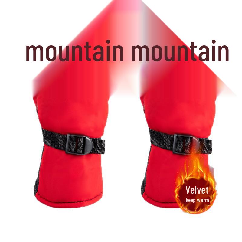 Gants d'hiver en coton coupe-vent: Gants chauds unisexes épais doublés polaire pour le cyclisme et le ski