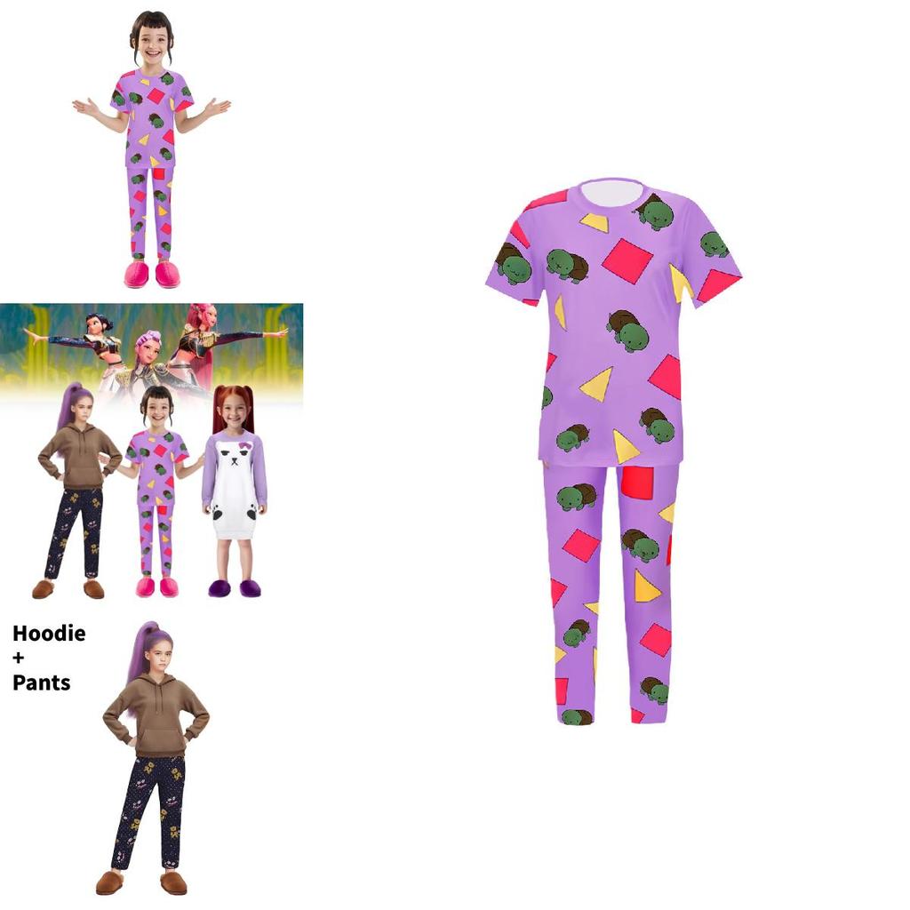 Kpop Demon Hunters Rumi Mira Zoey Cosplay Pajama Set With Polyester Fabric For Stage Performances