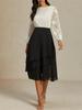 Plus Size Women's Fashion Casual Solid Layered Mesh Skirt