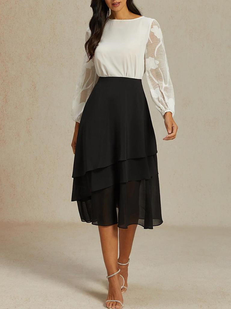 Plus Size Women's Fashion Casual Solid Layered Mesh Skirt