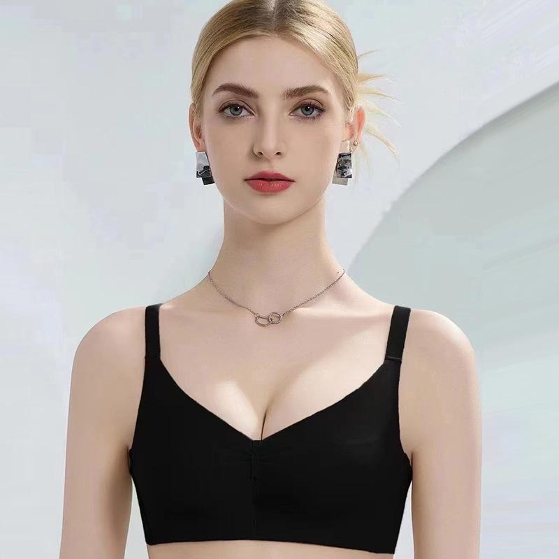 2502 Seamless Wire-Free Push-Up Bra for Small Busts, Solid Color, Medium Thickness, Magnetic-Free, Sexy Design