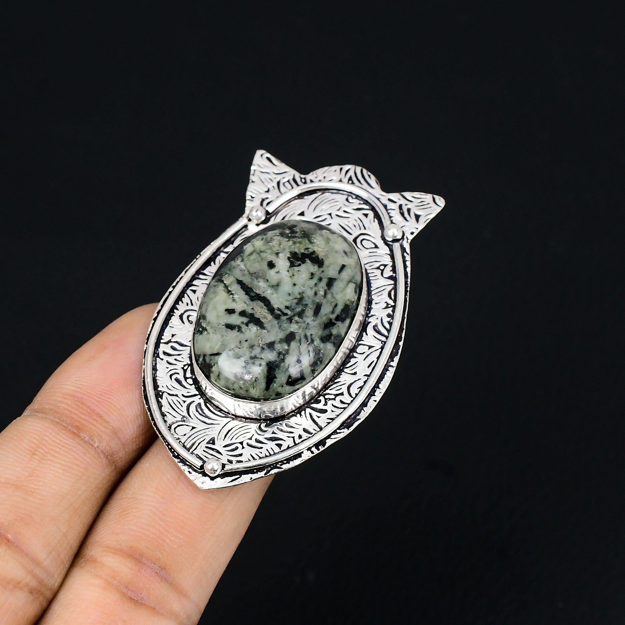 Friendship Day Sale Star Galaxy Jasper Gemstone Statement Ring 925 Silver US 6.5 6.5