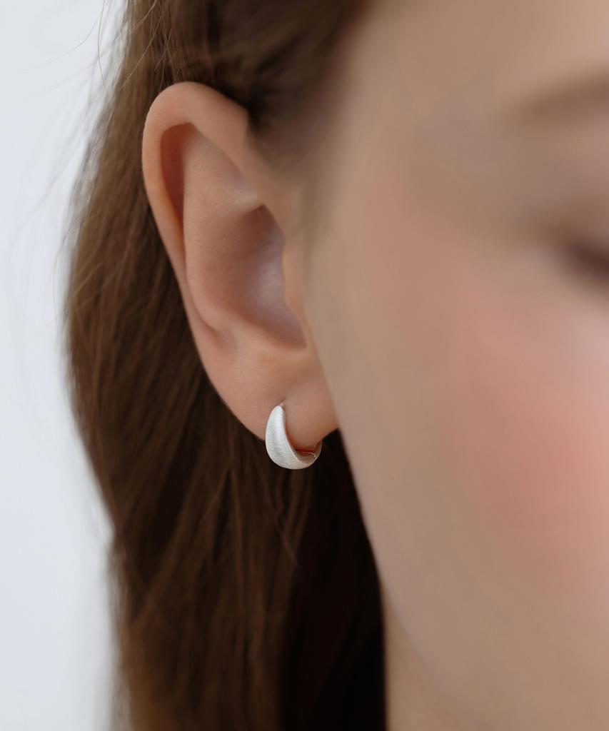 Tatiana (Silver 925) Matte Drop Hoop Earrings Ec3275