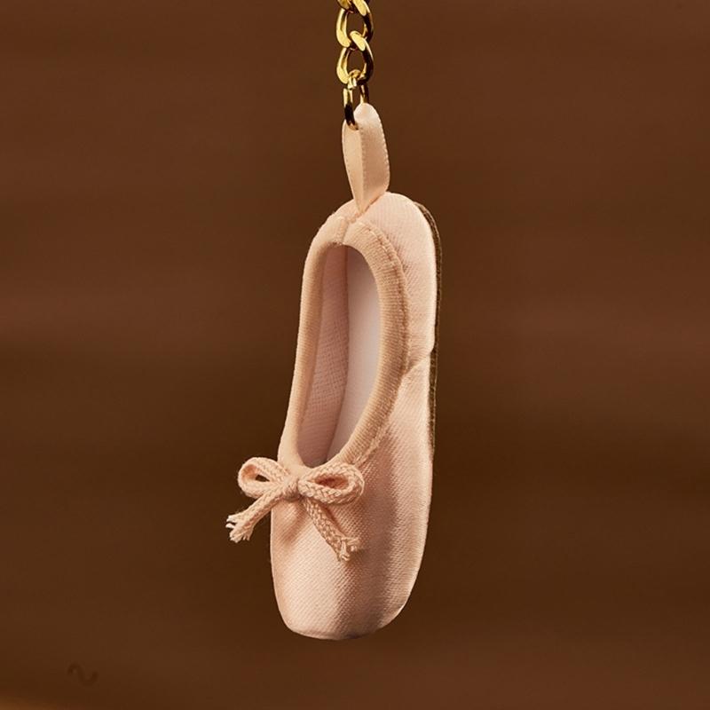 Stylish Ballet Shoe Charm Keyring Mobile Phone Dangle Handmade Keychain Ornament Pendant for Bag and Phone Decoration