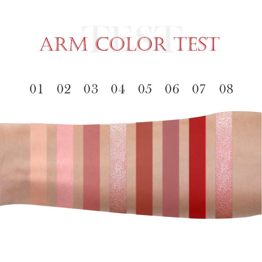 Fit Colors 8-farger bok Lip Color gaveeske, tåkefløyel uten dyppekopp flytende leppestiftsett