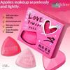 3Pcs Pink Powder Puff Set Sponge Dry And Wet Dual-Use Leather Surface Flocking Makeup Puff Soft Skin-Friendly Air Cushion