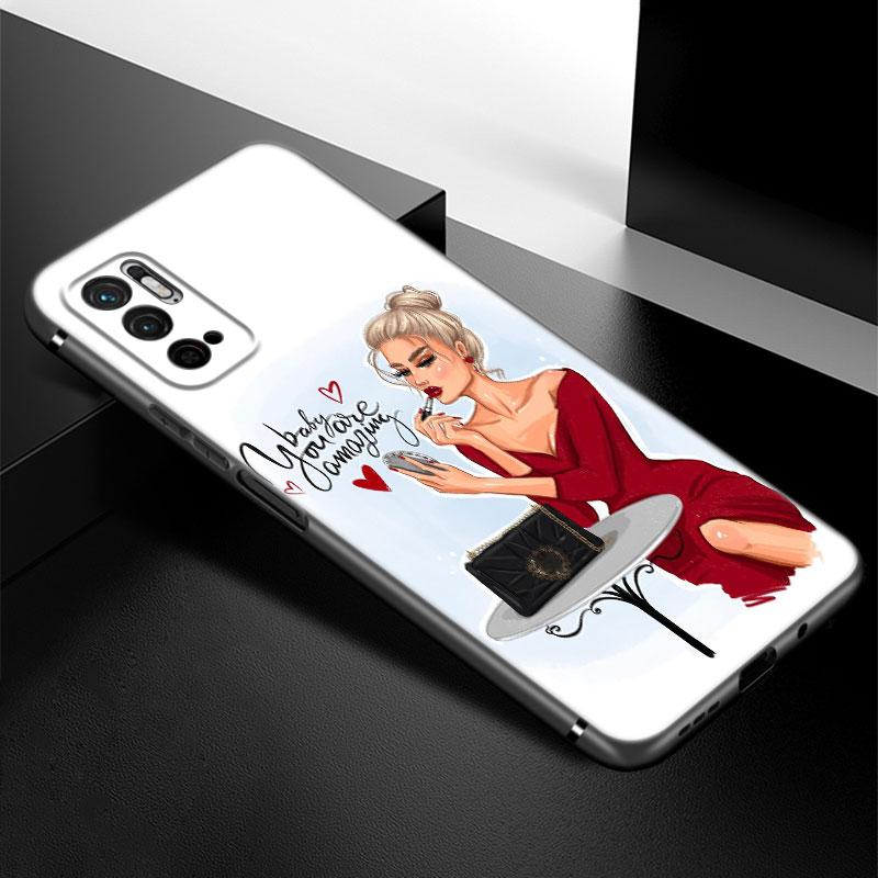 Girl Princess Love Phone Case For Xiaomi Redmi Note 7 8 9 10 Lite 11 11E 11T 12 Pro 11S 4G 10T 5G 8T 9S 10S Soft TPU Black Cover