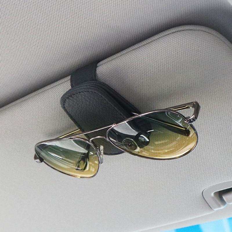 Aufbewahrungsclip für Sonnenblende im Auto als Sommer-/Herbstgeschenk, universeller Sonnenbrillenclip fürs Auto, Brillenclip fürs Auto, Brillenhalter aus PU-Leder