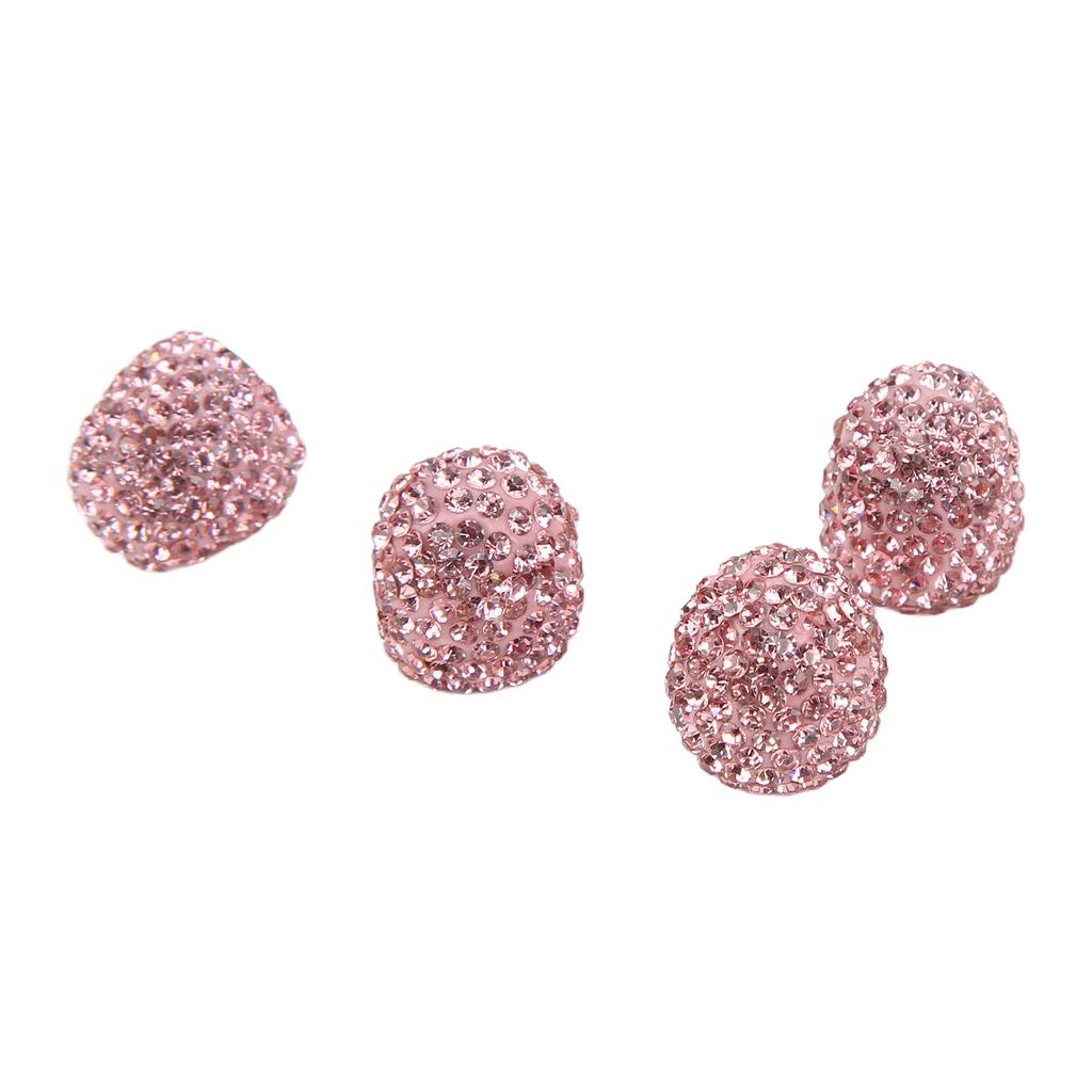 4 Pcs Bling Valve Stem Caps 15mm Stem Air Cover Tire Decoration Universal for Car MotorcycleSilver