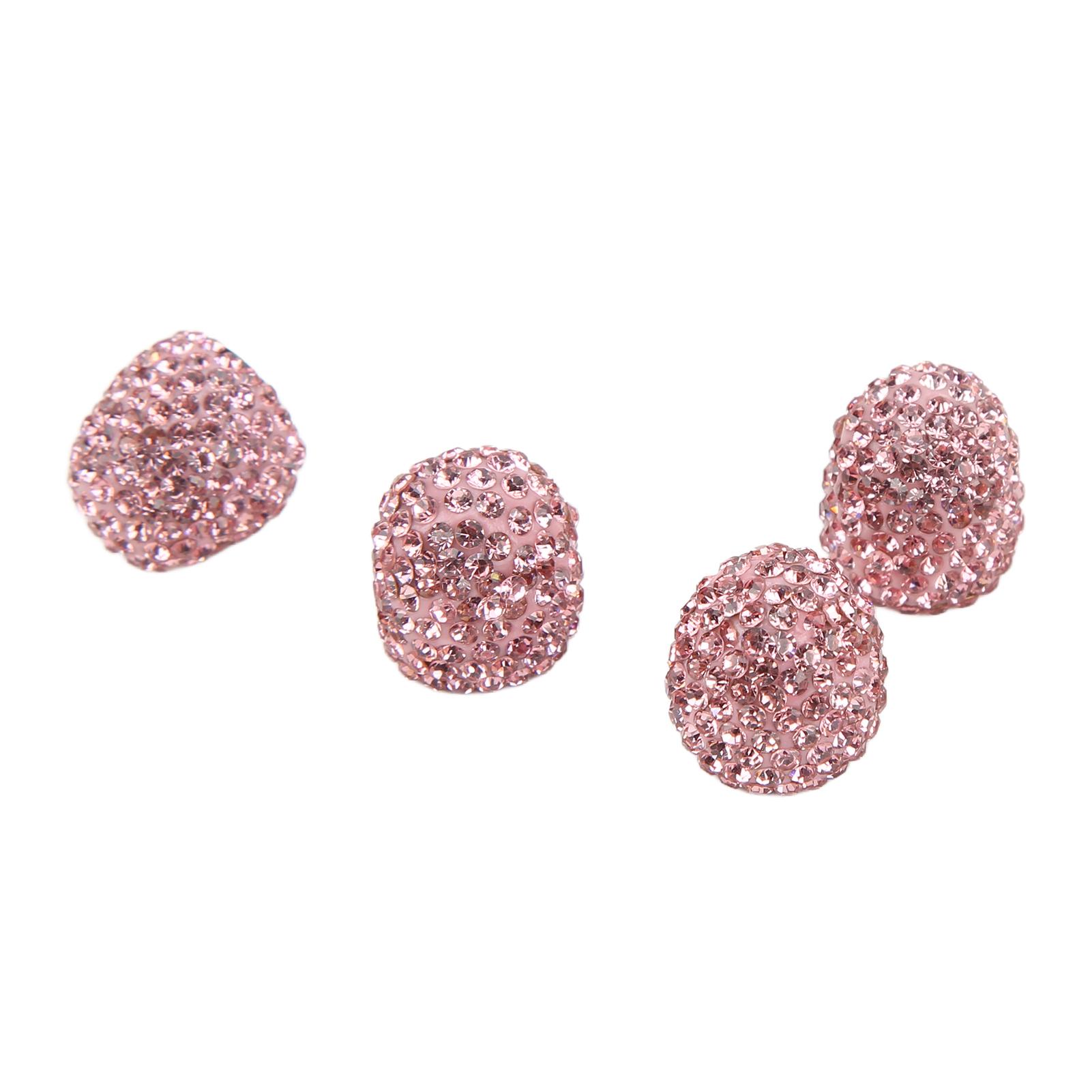 

4 Pcs Bling Valve Stem Caps 15mm Stem Air Cover Tire Decoration Universal for Car MotorcycleSilver Pink розовый