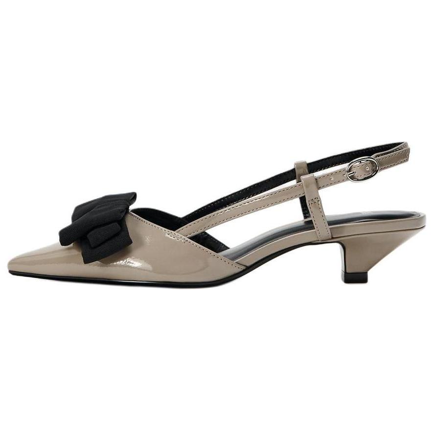 

Zara Pu Open Back Buckle Cone Heel High Heels 3.5Cm Women High Heels Gray 11236410 37